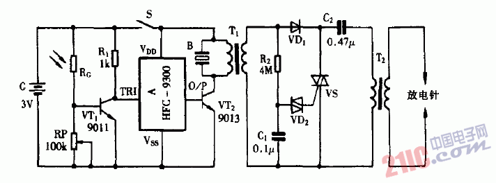 巧用HFC9300作<strong>自動(dòng)報(bào)警器</strong><strong>電路圖</strong>