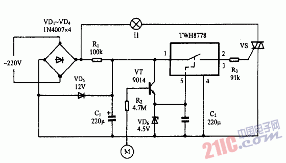 巧用TWH8778作實用延遲節(jié)<strong>電燈</strong><strong>電路圖</strong>