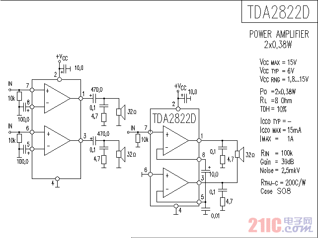 <strong><strong>TDA2822</strong></strong>D<strong><strong>集成</strong></strong><strong><strong>功放電路</strong></strong>.gif