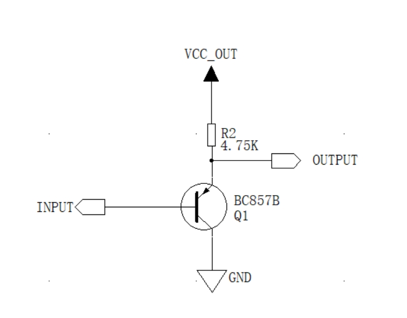 如何轉(zhuǎn)換電平？電平轉(zhuǎn)換實例電路分享?。。? />
</p>
<p>
	圖2 三極管轉(zhuǎn)換電路
</p>
<p>
	適用范圍：輸入信號電平大于輸出信號的轉(zhuǎn)換電路上
</p>
<p>
	優(yōu)點：成本低，使用元件少，相較于二極管不同的是，三極管信號輸入端可以用更小的電流驅(qū)動，此處可能在某些外設(shè)驅(qū)動能力較弱的情況下更具優(yōu)勢
</p>
<p>
	缺點：只能單向傳輸，且輸入信號電平大于輸出信號
</p>
<p>
	作用范圍和優(yōu)缺點和二極管電路類似，三極管也會因為 PN 結(jié)產(chǎn)生一定的壓降，從而在三極管的選型上，可以選擇導(dǎo)通壓降較低的<a href=