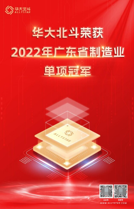 華大北斗榮獲2022年廣東省制造業(yè)單項(xiàng)冠軍