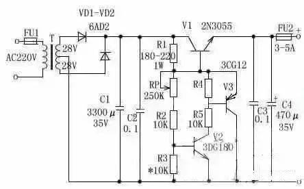 3～25V電壓可調(diào)穩(wěn)壓電路圖的設(shè)計