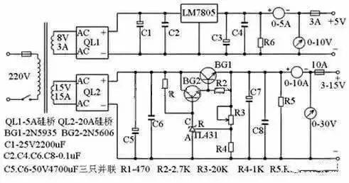 3～25V電壓可調(diào)穩(wěn)壓電路圖的設(shè)計