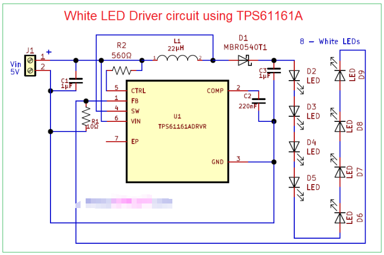 SG3525A的10W白光LED PWM驅(qū)動電路圖