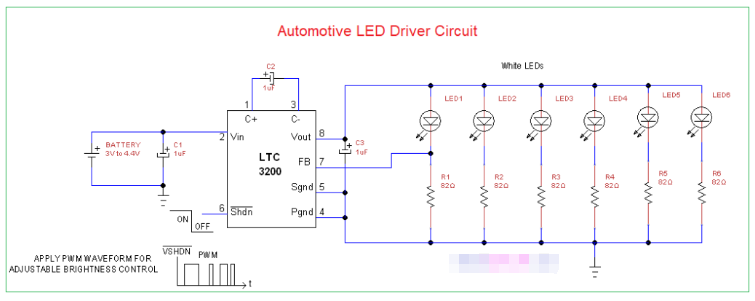 SG3525A的10W白光LED PWM驅(qū)動電路圖