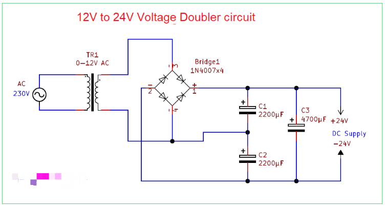 12V至24V倍壓器電路圖設(shè)計