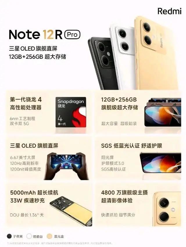 搭載高通驍龍 4 處理器，Redmi Note 12R Pro 上架